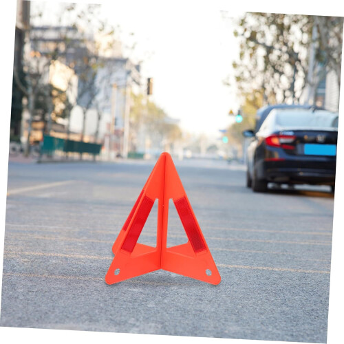Reflective Warning Triangle 2 Sets  Visibility Bright Color Roadside Safety for Car Emergency 2