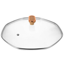 Octagonal Wok Glass Lid with Tempered Glass Durability, Universal Fit for Pans and Outdoor Cooking