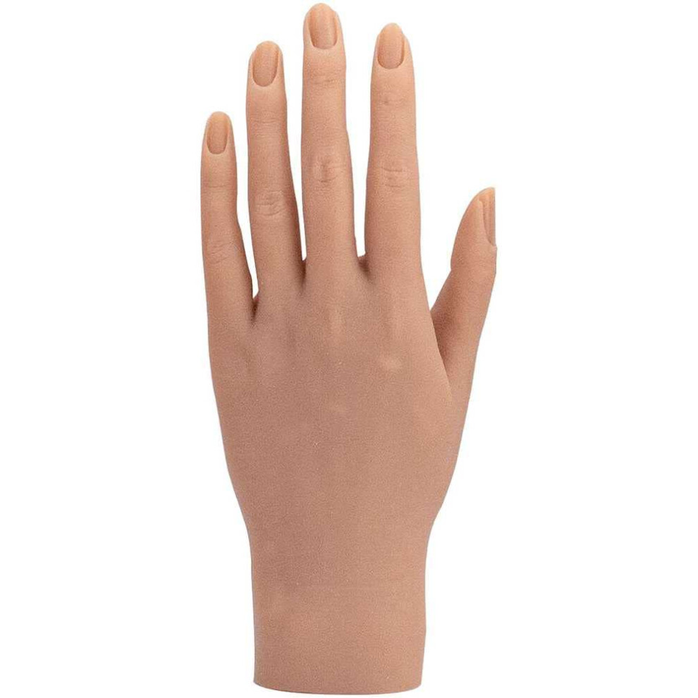 Silicone Nail Practice Hand for Acrylic Nails with Realistic Texture and Flexible Left Hand Model