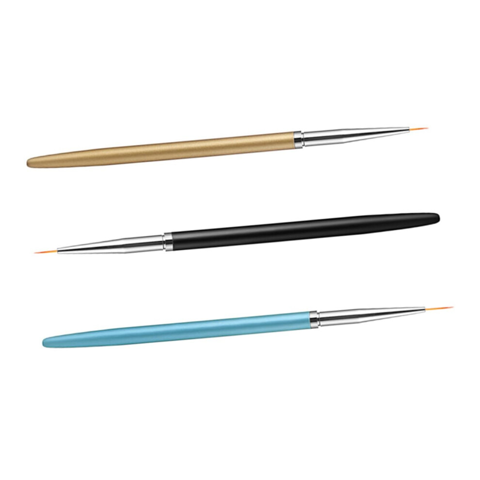 3pcs Nail Art Brush Set with Manicure Drill Pen for Precise Detailing and Salon Quality