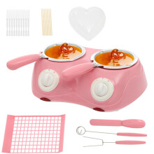 Chocolate Melting Pot Electric Dual Pot Fondue Maker Set with Molds and Precision Temperature Control