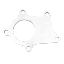 Piastra di scarico argentata saldabile per T3/T4, con 5 bulloni