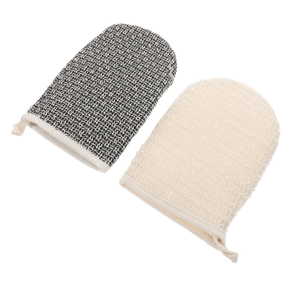 Exfoliating Bath Gloves 2pcs DualSided Sisal Body Scrubber for Deep Exfoliation and Smooth Skin