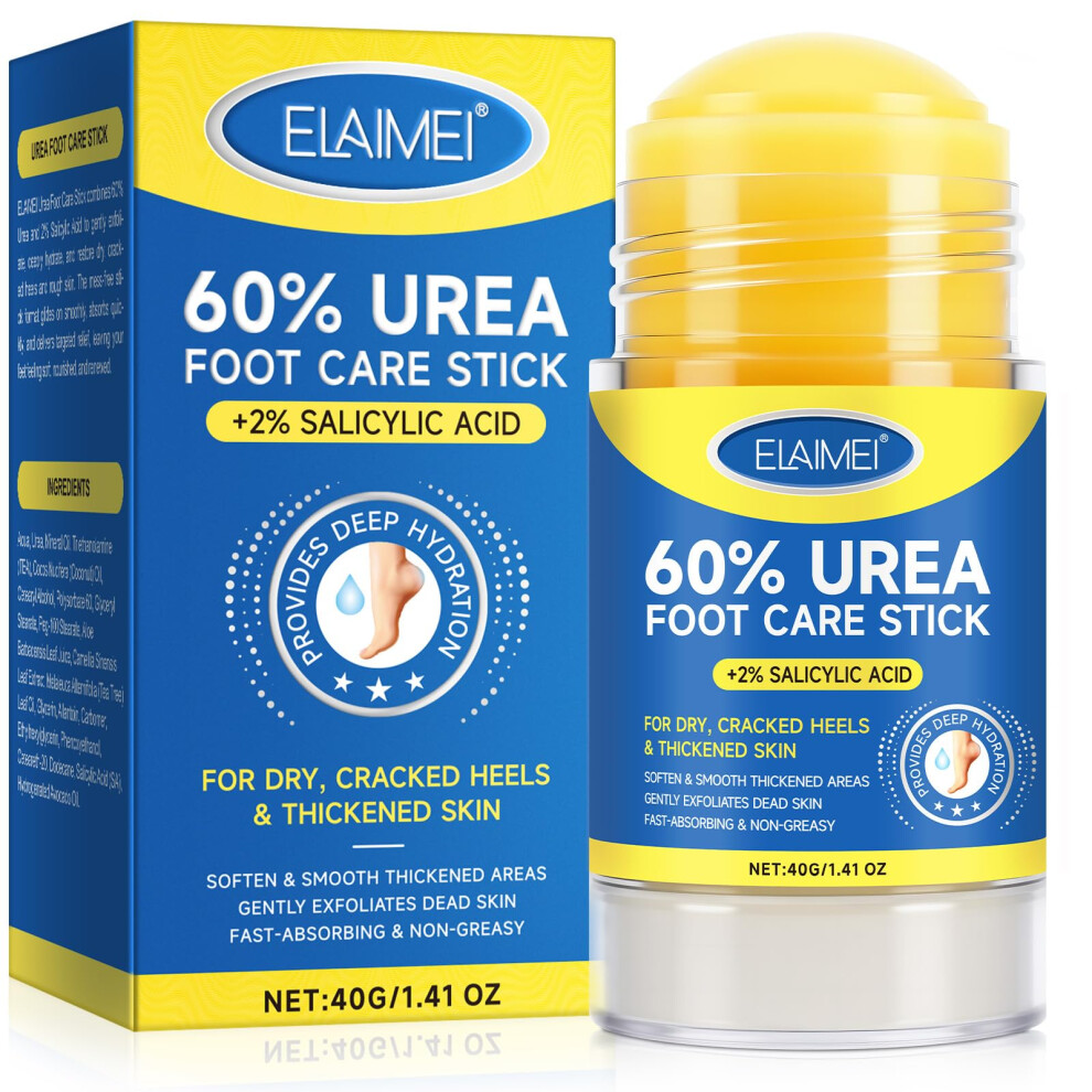Cream 60% Urea Foot Cracked Heel Stick With Salicylic Acid, Deep Hydration, 1.41Oz