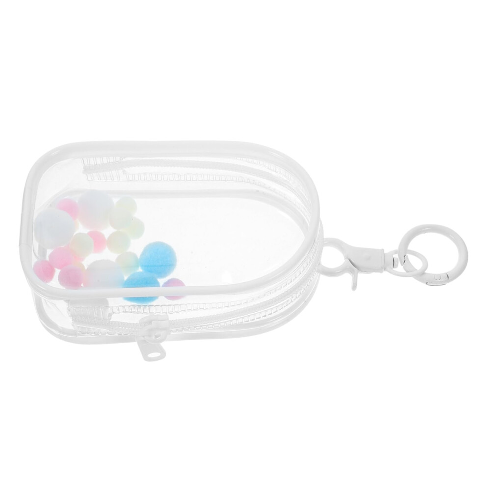 Clear Doll Display Case Pouch with Hanging Hook for Accessories, Lightweight Dustproof Keychain Bag