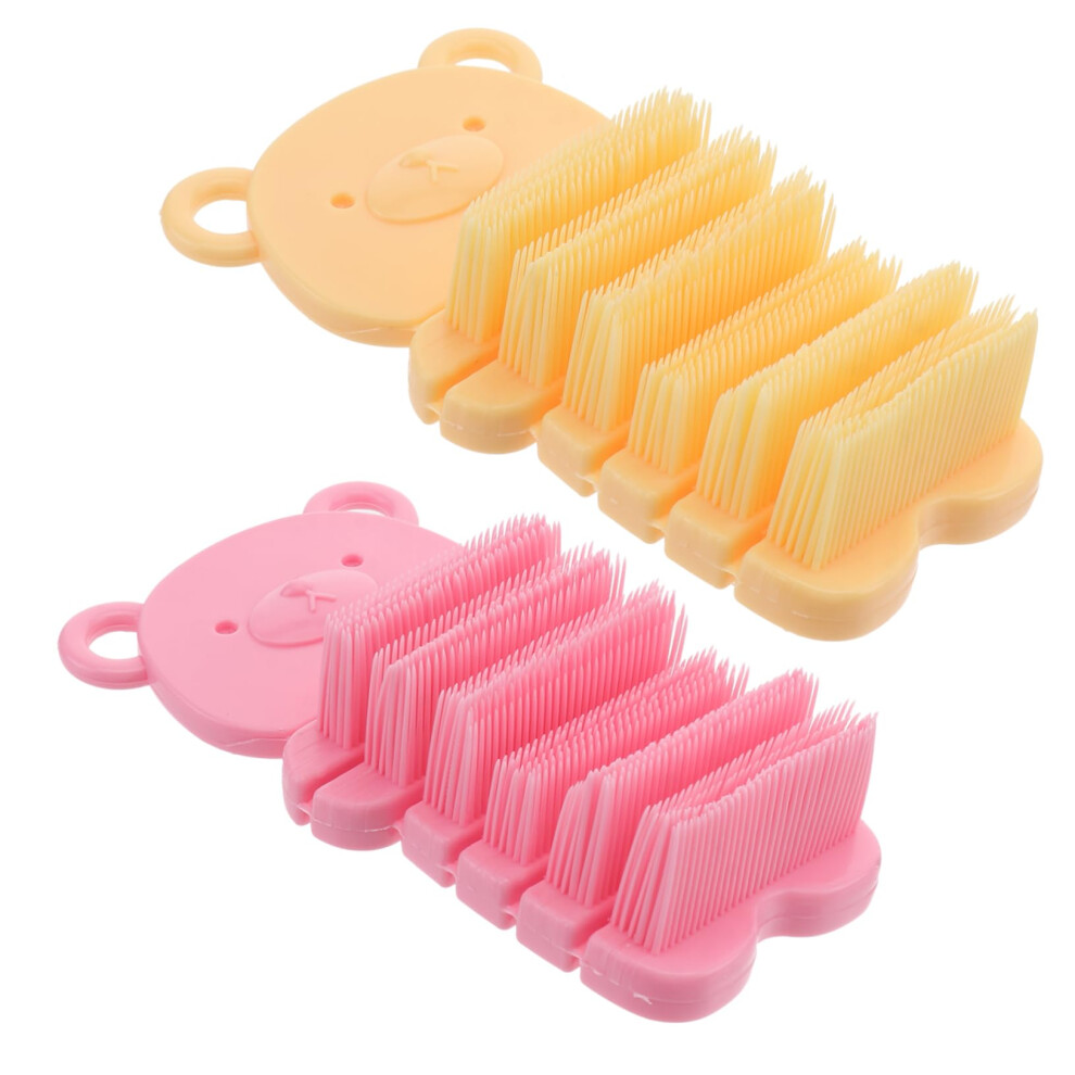 2pcs Nail Cleaning Brush for Manicure and Pedicure with Soft Bristles and Ergonomic Grip