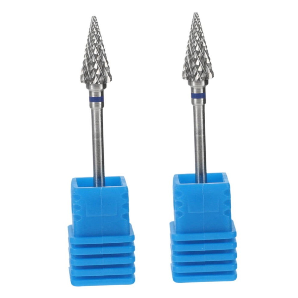 2pcs Tungsten Carbide Nail Drill Bits for Manicure Pedicure Cuticle Removal and Smooth Polishing
