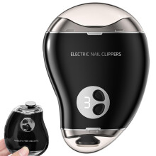 Electric Nail Clipper with LED Light, 3 Speeds, Rechargeable Baby Nail Trimmer for Babies and Seniors (Black)