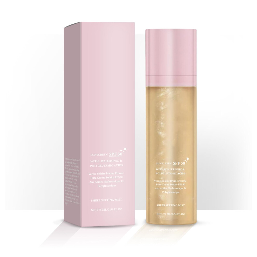 SPF 50 Sunscreen Spray Broad Spectrum WaterResistant Glow Mist for Face and Body ReefSafe