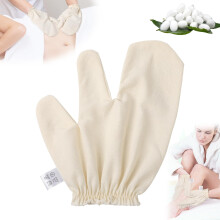 Garshana Gloves Raw Silk Exfoliating Massage for Skin Brushing with Elastic Wrist Bands