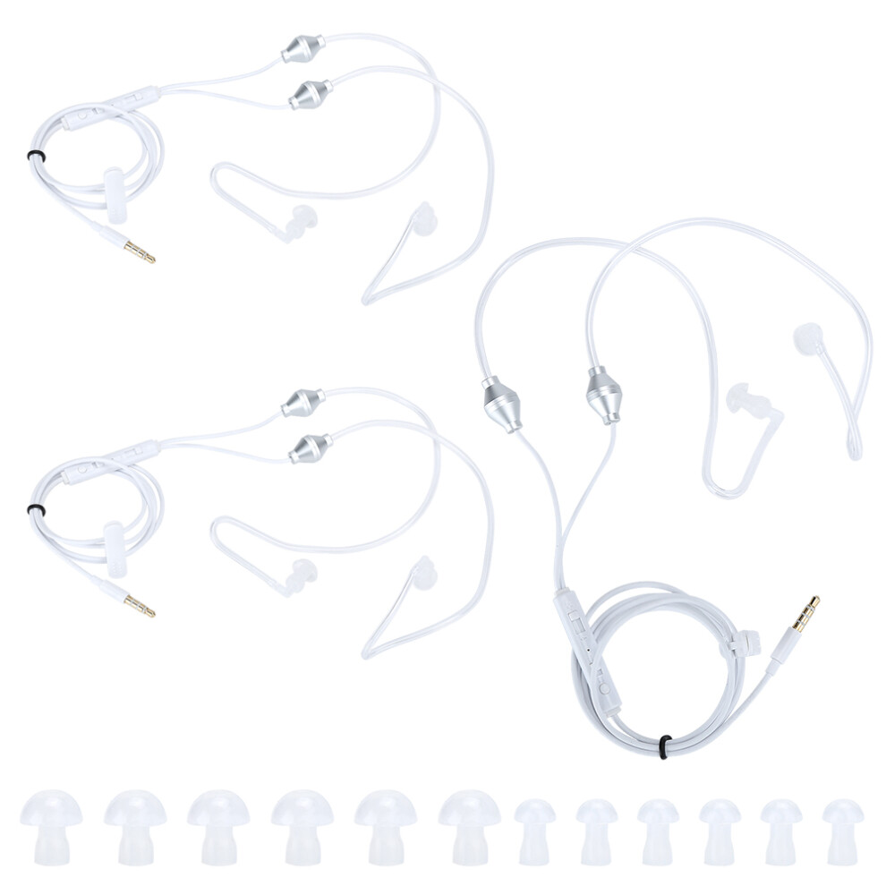 Headphones With Air Acoustic Tube Anti Radiation Protection Stereo Noise Isolating Wired Earbuds Built In Mic And 3.5Mm Plug For Smartphone Laptops 9432746044863