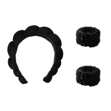 Fluffy Headband For Spa Sessions, Sponge Lining With Terry Fabric Sweat Absorbing Bubble Headband For Face Washing And Makeup Removal With Stretchy