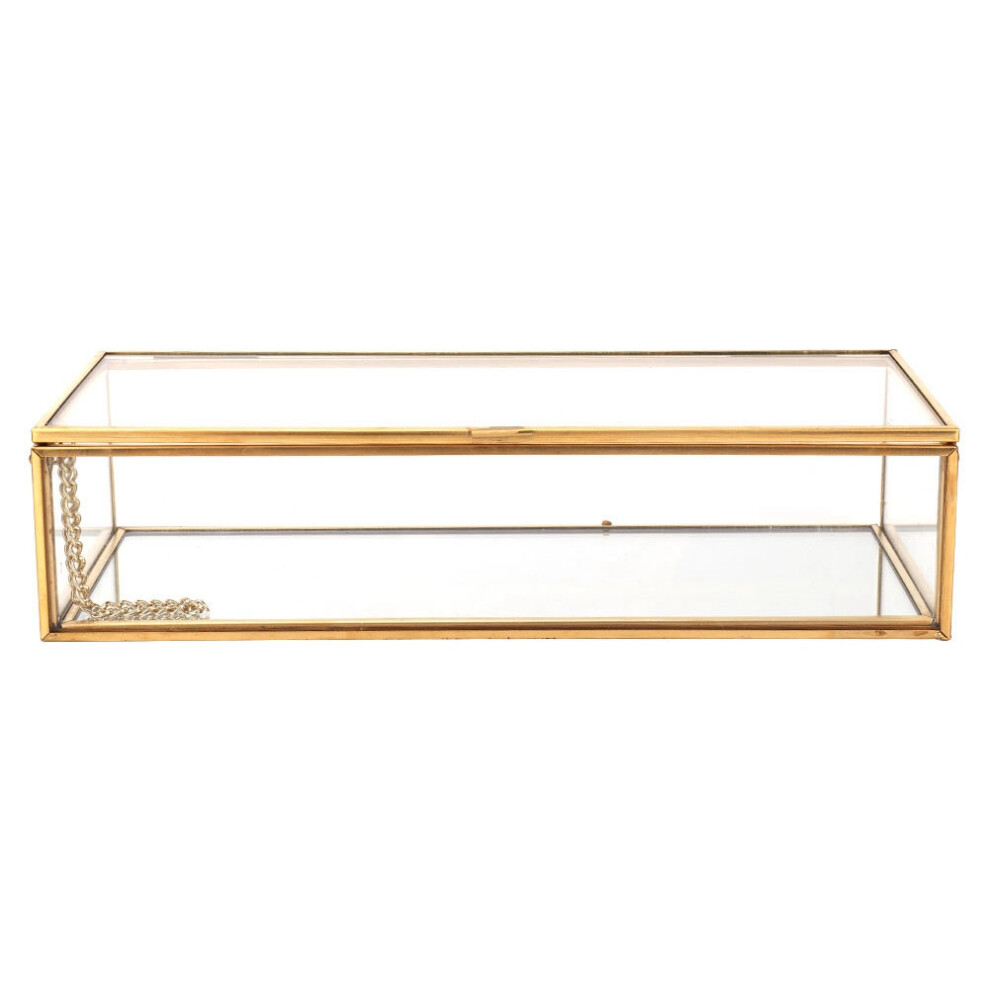 Tabletop Display Decorative Jewelry Display Box Vintage Glass Keepsake Box Lidded Jewelry Organizer Elegant Home Decor Accent Clear Glass Design