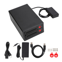 Gabinete NAS de liga de alumínio para instalação sem ferramentas, com suporte a RAID e rack VESA incluso, compatível com sistemas Mini ITX.