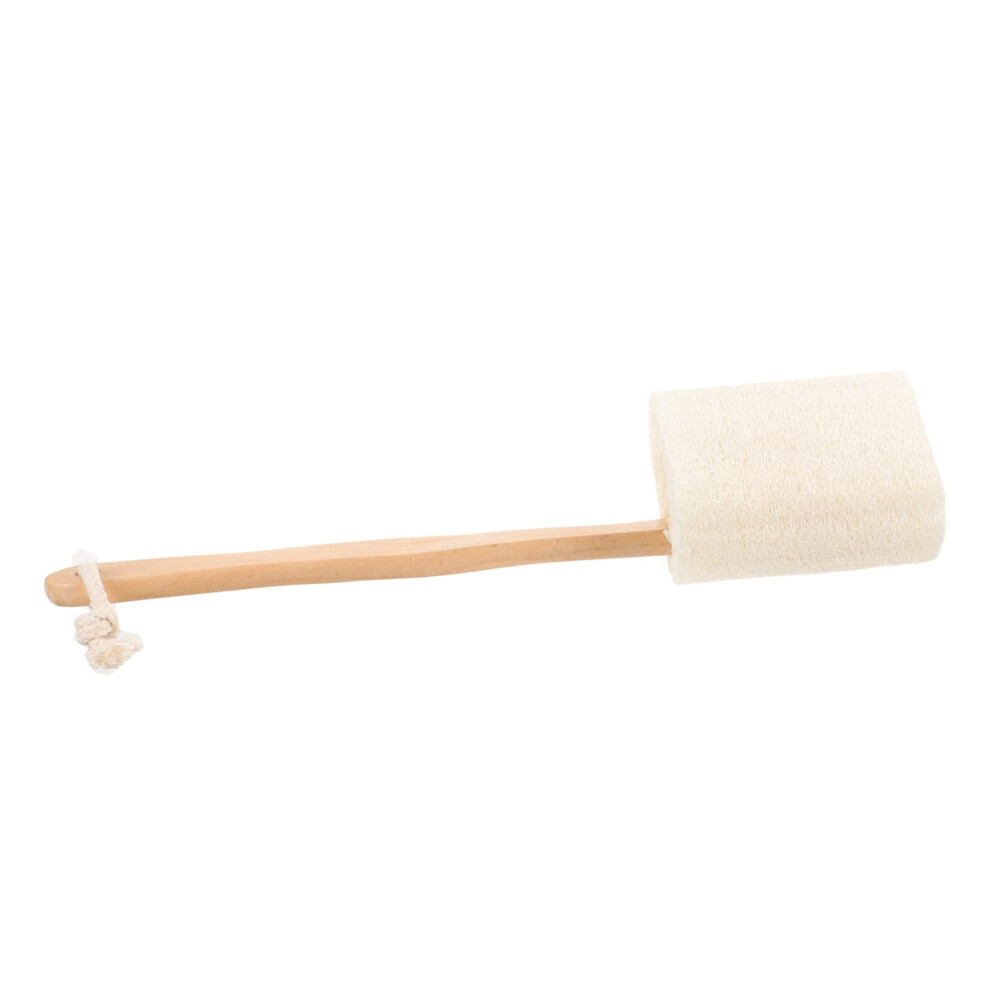 Loofah Bath Brush with Long Wooden Handle, Natural Back Scrubber for Deep Exfoliation in Shower