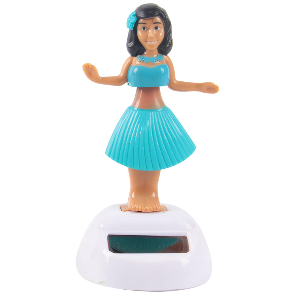 Solar Hula Girl Dashboard Bobblehead, 3.9 Inch Heat Resistant Hawaiian Solar Powered Dancer Doll For Car Or Desk Blue 9070919021428