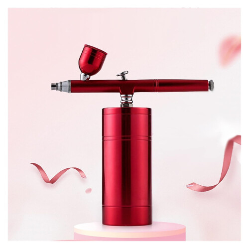 Professional Wireless Airbrush Kit with Compressor, Adjustable Spray Pattern, Red for Makeup and Crafts 1
