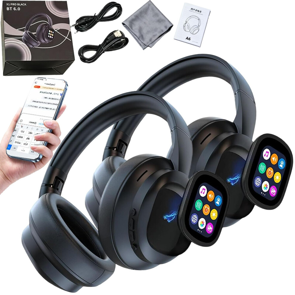 Ai Translation Headphones With Detachable Touchscreen, Realtime 169 Languages, Bluetooth 6.0, 2Pcs 9092120473223