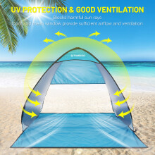 Instant Pop Up Beach Tent 165x150x110cm, Water-Resistant Shade