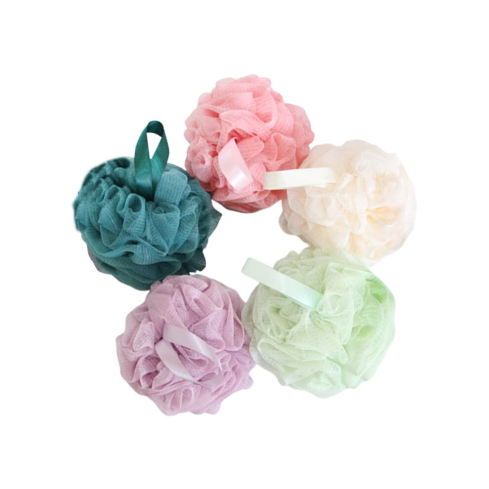 5pcs Bath Sponge for Adults Gentle Skin Exfoliation and Rich Lather Green Beige