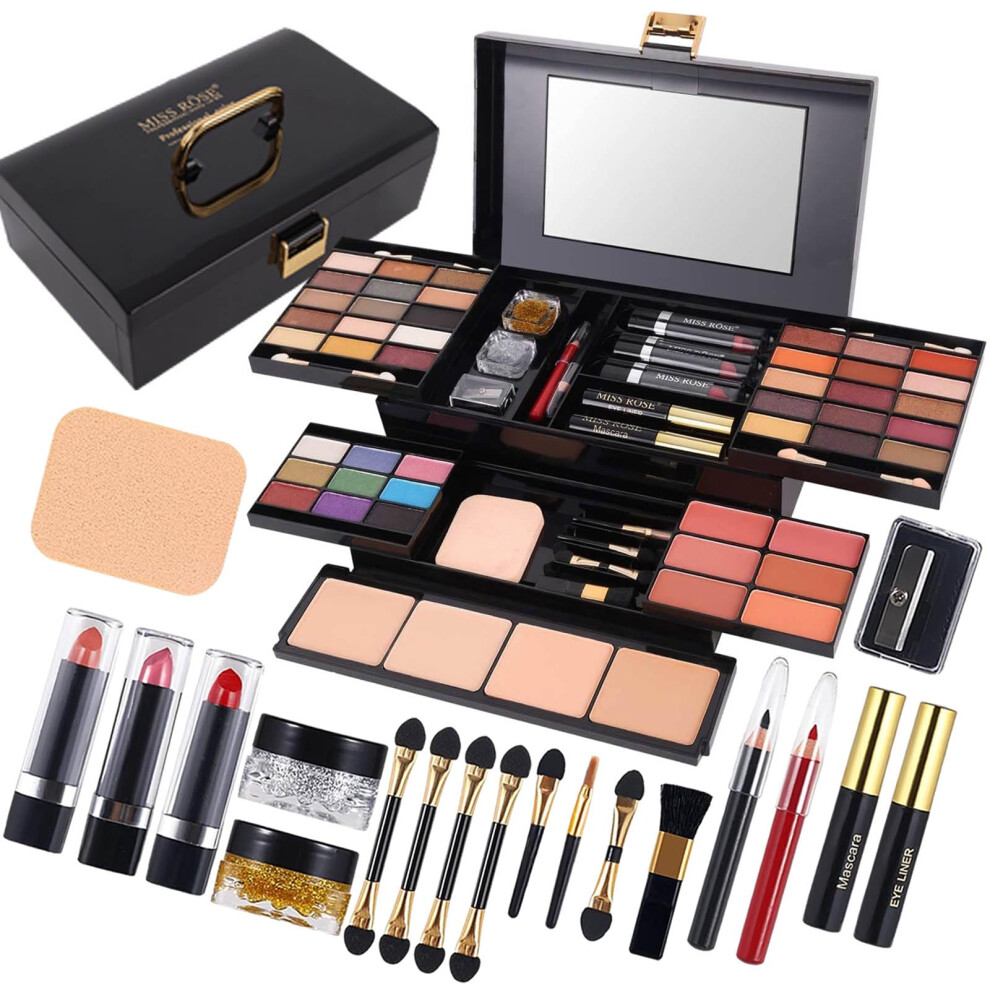 Makeup Kit with 58  Pigment Colors, Professional Palette Set, LongLasting AllinOne Gift