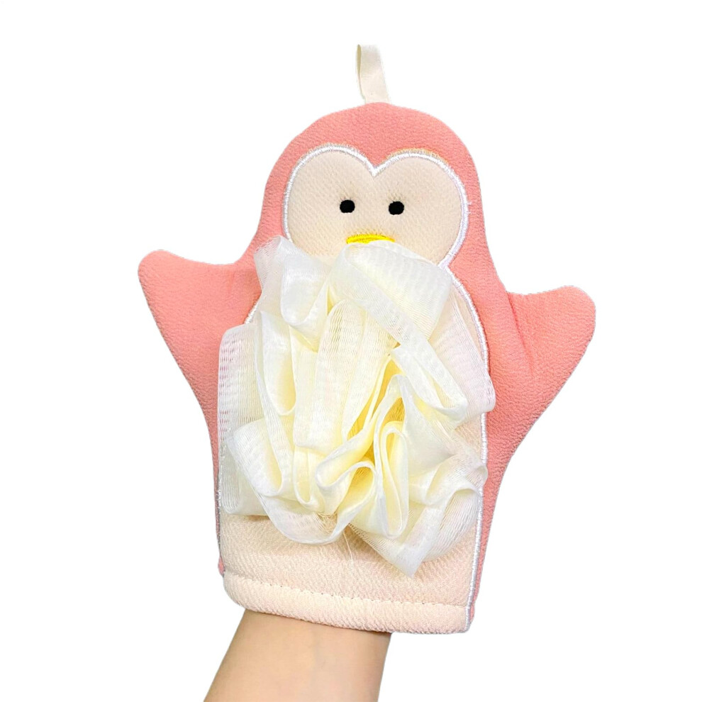 Pink Body Scrub Glove Doublesided Exfoliating Bath Mitt Soft Plush For Gentle Daily Exfoliation