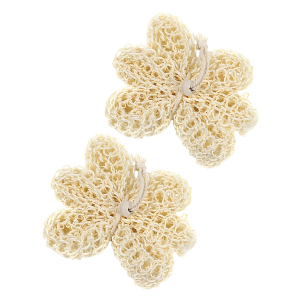 Bath Sponge and Shower Pouf Set, Sisal Exfoliating Body Scrubber, Gentle Lather for Daily Use