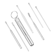 Stainless Steel Earwax Removal Tool Set for Adults, 7pcs Ear Cleaning Kit with Brush and Case