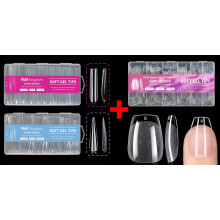 1080Pcs Gel Nail Tips Kit with XS Coffin and 3XL Square Stiletto, Full Cover Acrylic Nails for Extension