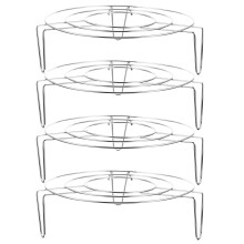 4pcs Stainless Steel Steaming Rack with Stable Base Heat Resistant MultiPurpose for Pressure Cooker Vegetables Fish Dumplings