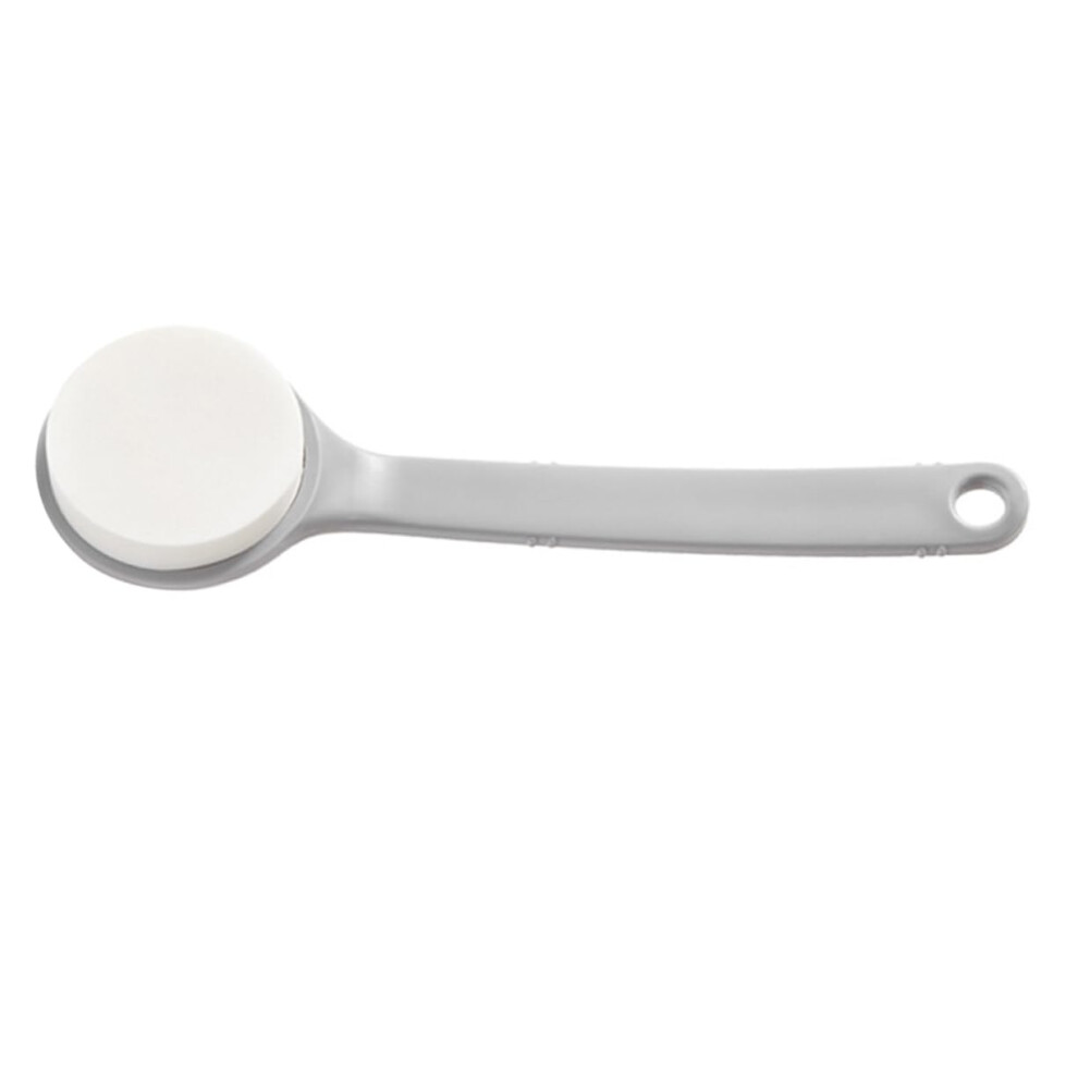 Grey Long Handle Bath Brush With Pva Sponge Back Scrubber For Gentle Exfoliation And Easy Hanging,