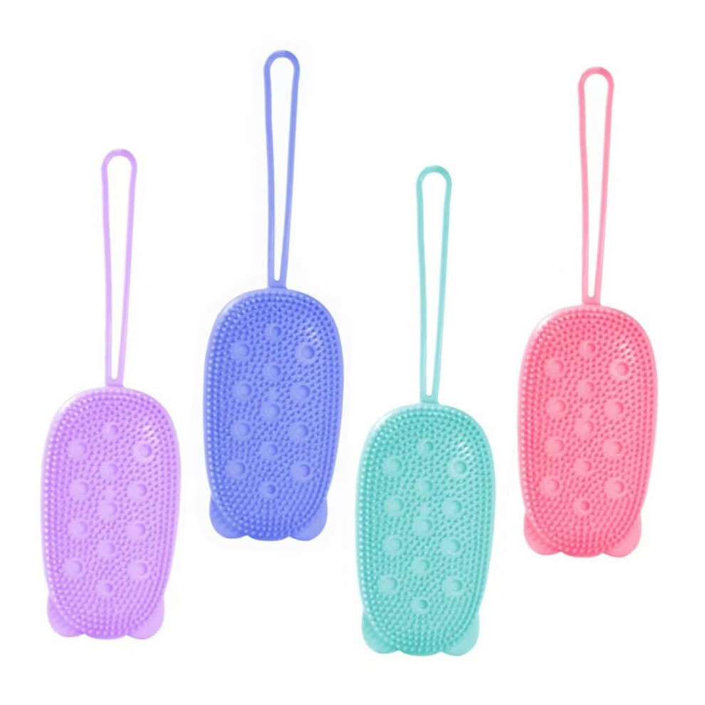 4pcs DoubleSided Silicone Body Scrubber with Dual Action Exfoliation and Gentle Massage for Adults