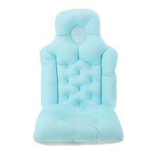 Full Body Bath Pillow with AntiSlip Base and Detachable Inflatable Bath Mat for Adults in Blue
