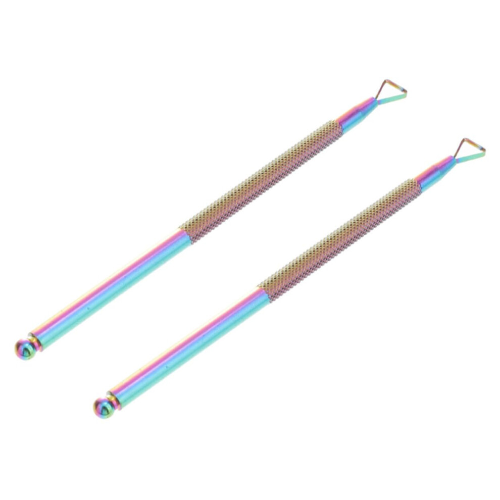 2Pcs Cuticle Remover Set Stainless Steel DualEnded Pushers for Precision Nail Care at Home or Salon