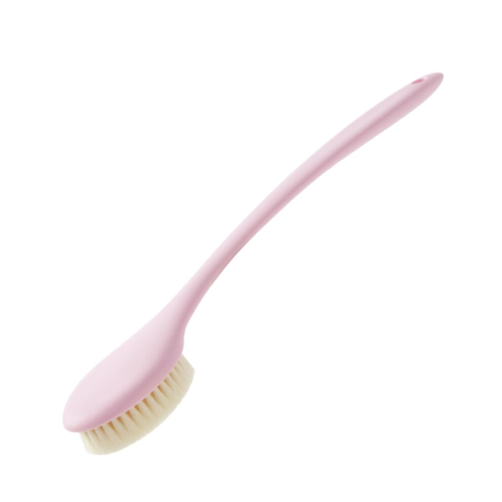 EcoFriendly Long Handle Bath Brush with Natural Bristles for Gentle Back Exfoliation