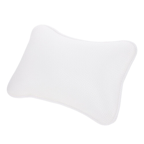 Inflatable Mesh Bathtub Pillow with Adjustable Comfort Spa Headrest and Secure Suction Cups