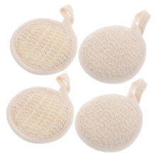 4 Pack Natural Loofah Body Scrubber Pads for Gentle Skin Exfoliation EcoFriendly Shower Use