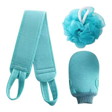 Exfoliating Bath Set with Back Scrubber Gloves and Foot Mat for Deep Skin Cleansing Men Women