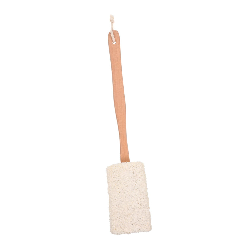 Natural Loofah Bath Brush 2 in 1 Deep Exfoliating Body and Dish Scrubber with Ergonomic Grip