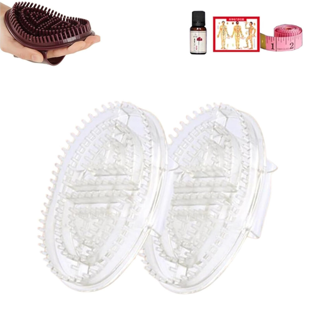 White Professional Meridian Massage Brush Set With Ergonomic Grip For Full Body Relaxation