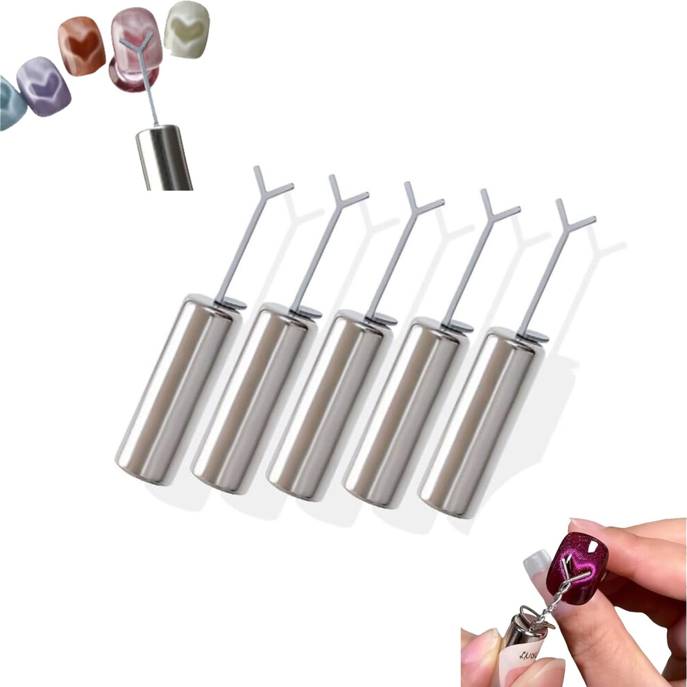 Cat Eye Nail Art Magnet Set with Precise Heart Pattern, Magnetic Gel Polish Tools 5pcs