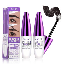 2pcs Waterproof Long Lasting Peel Off Eyebrow Tattoo Gel, Sweatproof Natural Brow Tint 04# Black