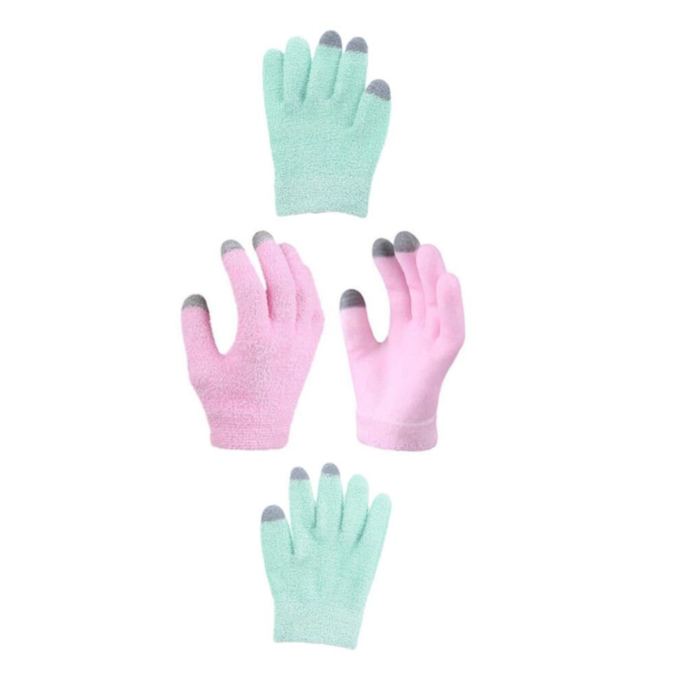 Moisturizing Gloves with Deep Hydration Gel, Touchscreen Spa Gloves for Overnight Hand Care, 2 Pairs