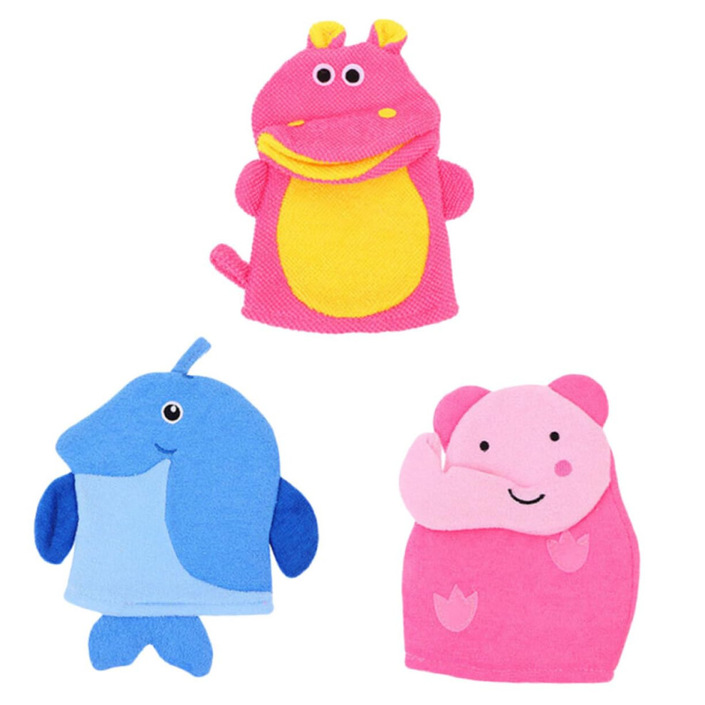 Exfoliating Shower Gloves for Kids and Adults, Soft DualSided Bath Scrubbing Mitts, 3pcs Reusable