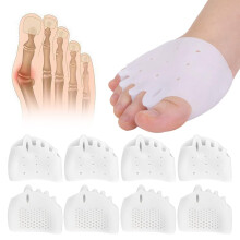 4 Pairs Silicone Toe Separators for Overlapping Toes, Gel Toe Spacers with Alignment Support, Transparent