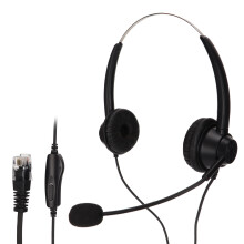 Professional Binaural Headset With Ergonomic Curved Headbands And HD Voice Sound Quality For Call Centers And Office Workers Durable Corded Headset