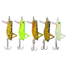 Künstliche Heuschrecke, Angelzubehör, naturgetreuer Bassköder, Crankbait-Angelköder, scharfe Haken, Oberflächenköder, für Süß- und