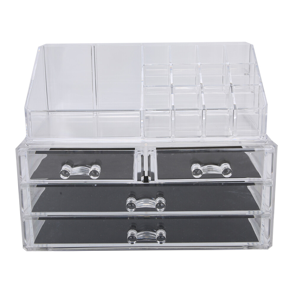 Jewelry And Cosmetic Display Cases Multifunctional Makeup Shelf Organizer Durable Acrylic Stackable Storage Drawers Makeup Organizer Acrylic Cosmetic