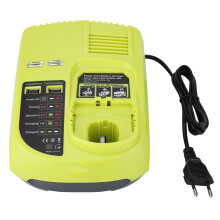 Széles körben használt csere töltő Ryobi P117 18 V-os kétportos lítium-ion NiCd NiMh akkumulátortöltőhöz, gyors töltés, többvédelemmel