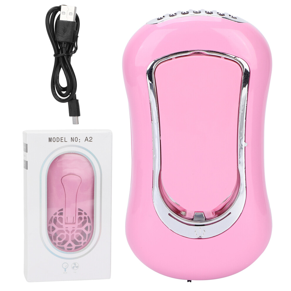 Cooling Fan For Eyelash Extension Supplies Rechargeable Bladeless Handheld Fan With 3 Speed Settings Foldable Stand Quiet Operation Durable Abs